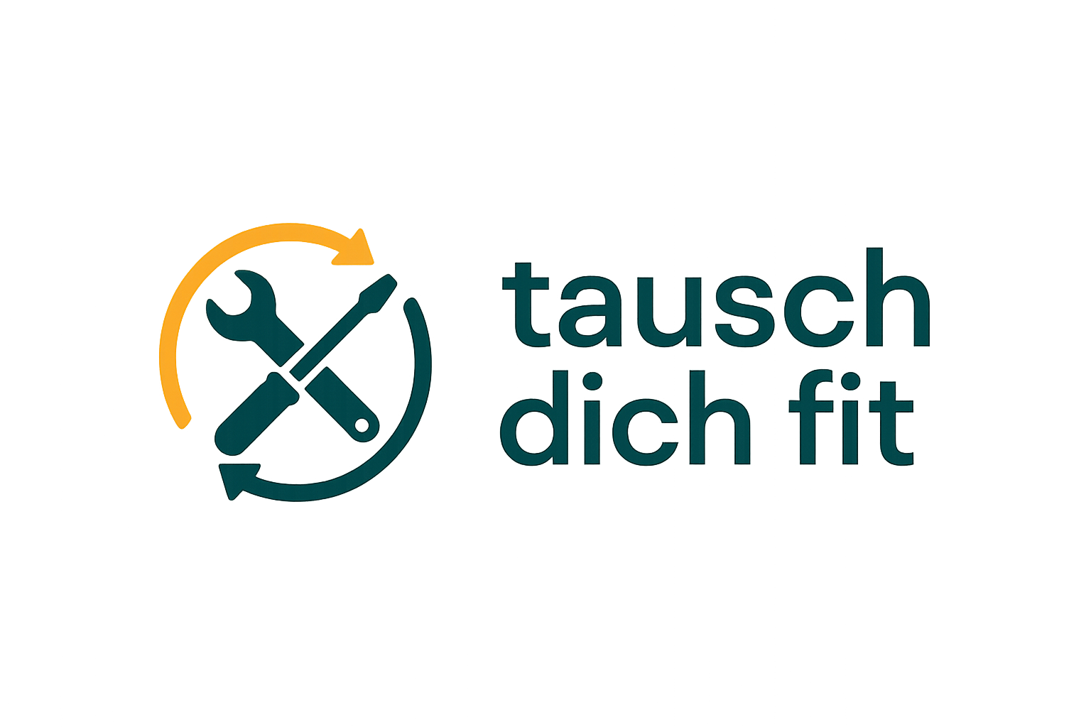 tausch dich fit - Logo mit Werkzeug-Symbol und Schriftzug